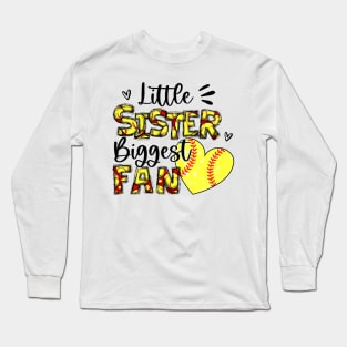 Softball Sister, Little Sister Biggest Fan Long Sleeve T-Shirt